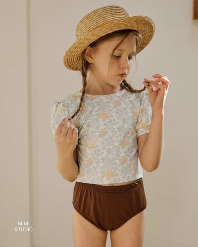 90-125ꕤˊˊ奶油碎花日常泳裝2