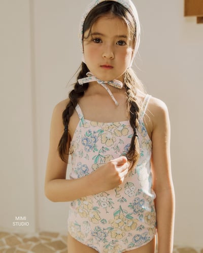 90-125ꕤˊˊ晨曦花園連衣泳裝(含帽)2