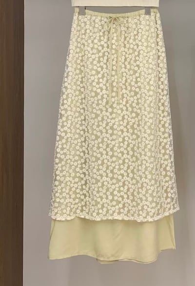 雙層透光小雛菊長裙5