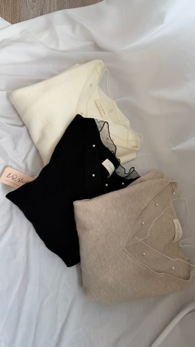 網紗珍珠針織衫7