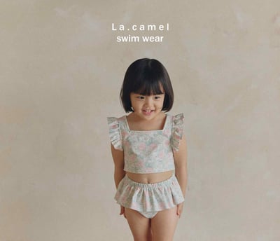 玫瑰小圓舞曲荷葉邊泳裝/泳帽3