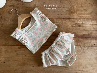 玫瑰小圓舞曲荷葉邊泳裝/泳帽4