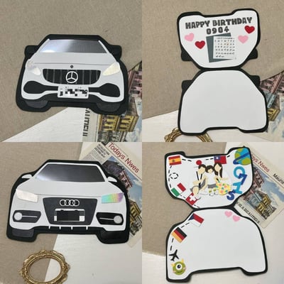 【預購】客製化手工卡片｜汽車延邊裁切款6
