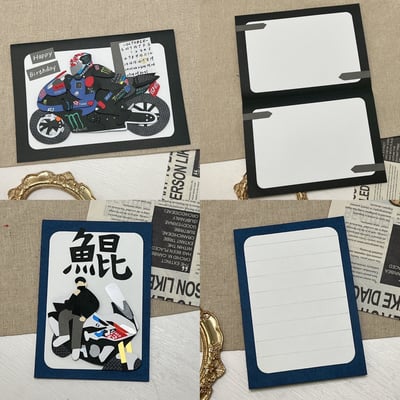 【預購】客製化手工卡片｜似顏繪機車擋車款2
