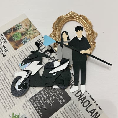 【預購】客製化紙雕裝飾｜似顏繪汽機車款6