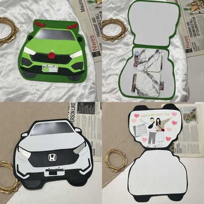 【預購】客製化手工卡片｜汽車延邊裁切款2