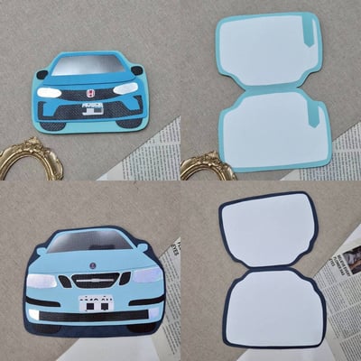 【預購】客製化手工卡片｜汽車延邊裁切款3
