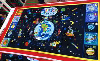 太空星球卡通圖案布組1