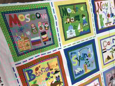 英文卡通圖案布2