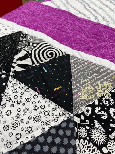 【機縫課程】時尚幾何拼布被7