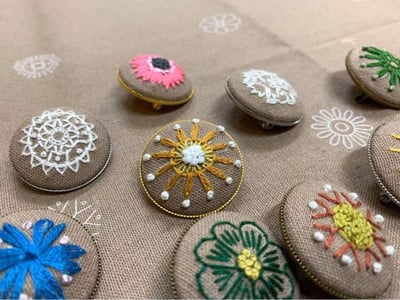 刺繡小別針材料包-銀色2