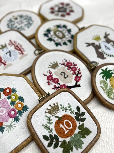 12個月份刺繡布1