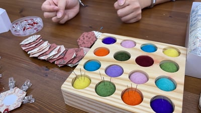 手工羊毛氈實木針插4