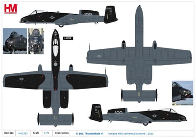1/72 HM 美國A-10C雷電II攻擊機 2021年印第安那州空軍國民警衛隊成立100年紀念塗裝8