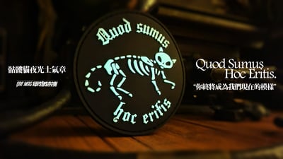 “Quod Sumus Hoc Eritis”骷髏貓夜光PVC士氣章4