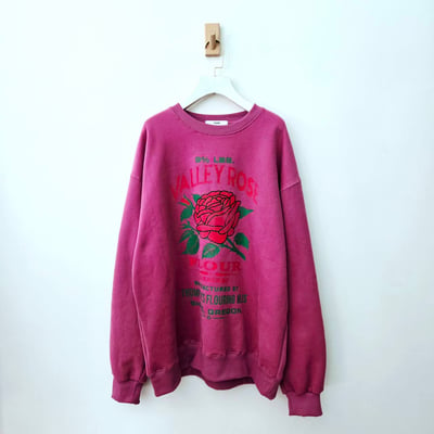 玫瑰印花鋪棉oversize長袖上衣1