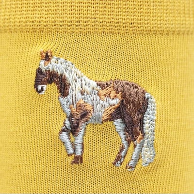 日本製刺繡小馬純棉長襪2