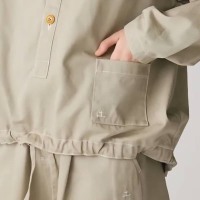 日本製寬鬆小立領開釦上衣3