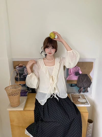 綁結造型背心上衣二件套1