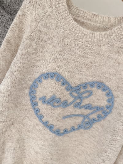 ★限時優惠｜至11/2★愛心刺繡字毛衣針織上衣7