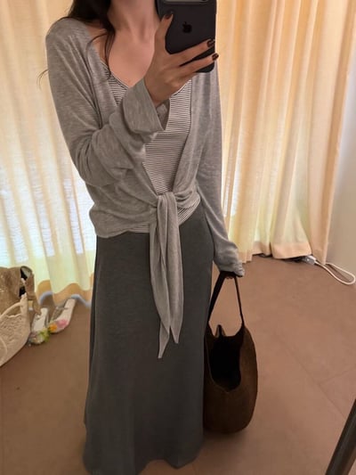 防曬外條紋背心兩件套8