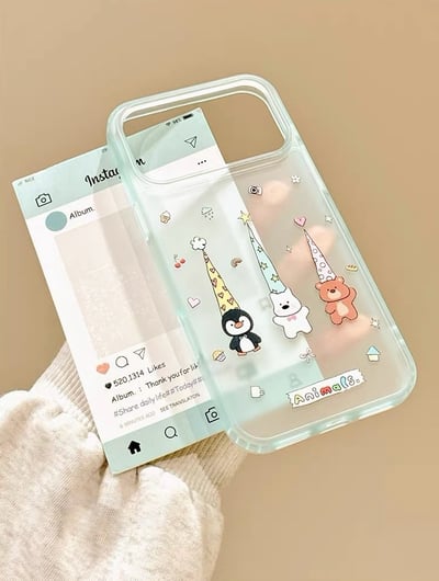 半透磨砂可愛帽子防摔手機殼｜iPhone 15-17系列2