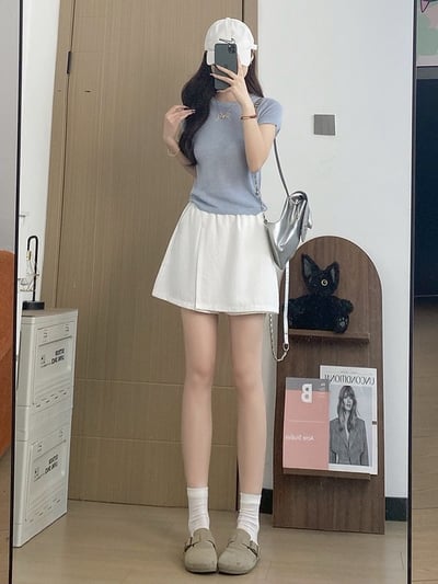 山本顯瘦輕薄工裝褲裙5