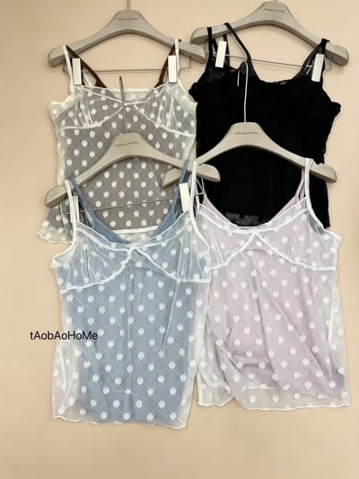 小花透紗bra背心兩件套9