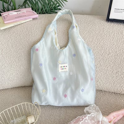 花朵刺繡大容量帆布包手提單肩包｜飄帶加購20