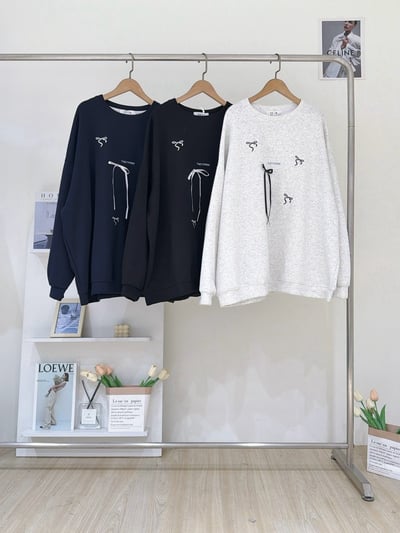 重工刺繡蝴蝶結長板TEE上衣8