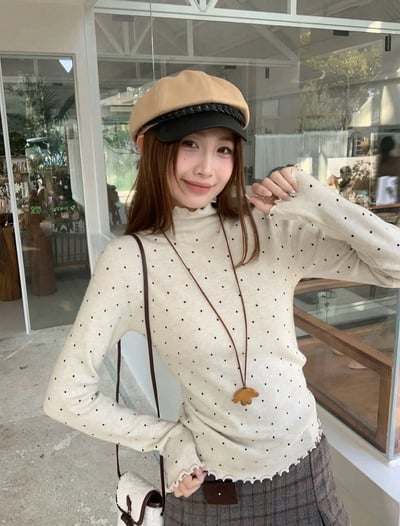 小愛心木耳邊立領上衣4