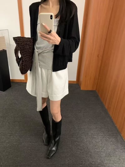 綁帶造型吊帶+外套兩件套6