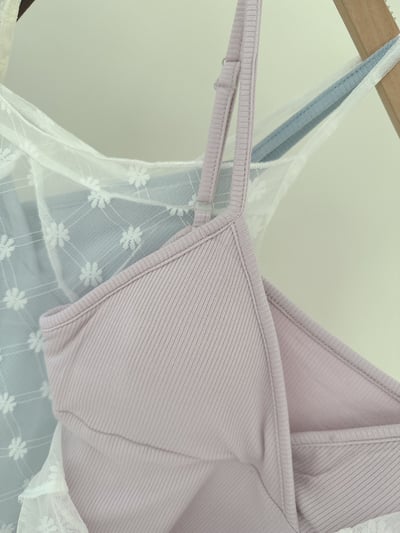 小花透紗bra背心兩件套7