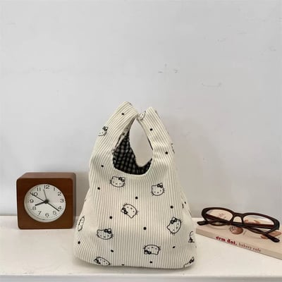 『買一送一』燈芯絨復古可愛手提包7