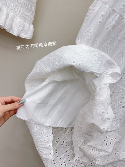 彈力吊帶背心＋鏤空刺繡半身裙套裝7
