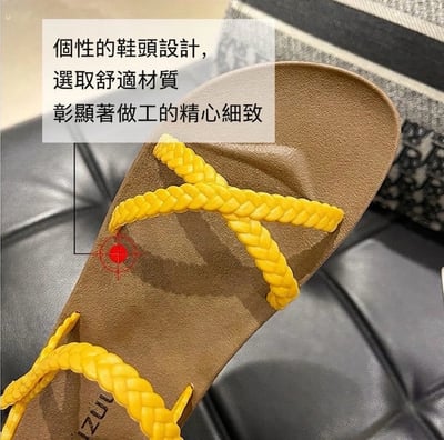 簡約羅馬一字扣帶防滑涼鞋11
