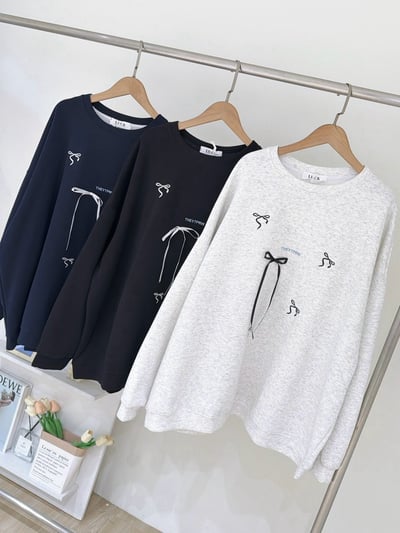 重工刺繡蝴蝶結長板TEE上衣9