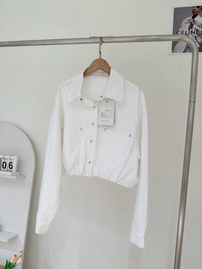 質感刺繡花牛仔外套4