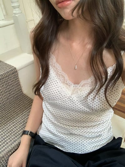 蕾絲吊帶點點背心3