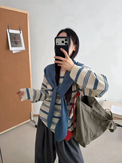 連帽毛衣連帽披肩兩件套5