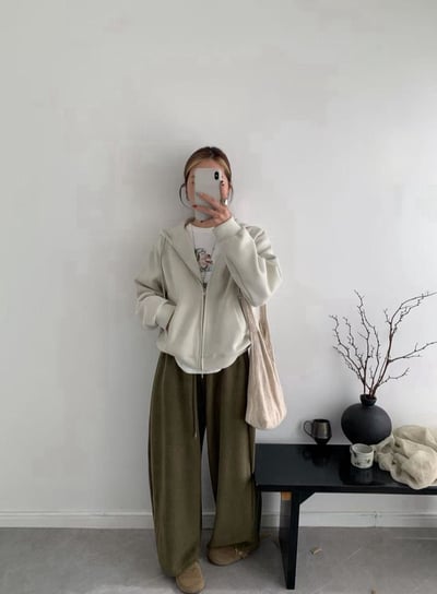 抽繩棉質連帽外套7