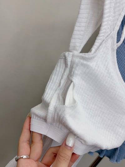 一字領露肩荷葉邊可拆胸墊Bra Top上衣15