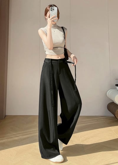 質感顯瘦垂感彎刀西裝褲*不含腰帶(常規/加長)3