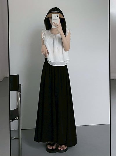 冰絲紗裙皺褶闊腿褲褲子3