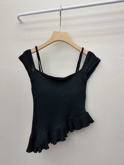 一字領露肩荷葉邊可拆胸墊Bra Top上衣13