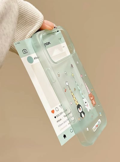 半透磨砂可愛帽子防摔手機殼｜iPhone 15-17系列4