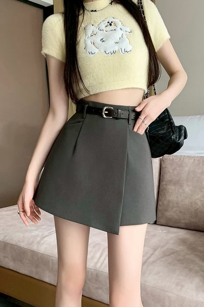 不規則西裝短裙褲(不含腰帶)1