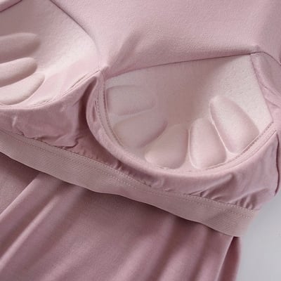 BRATOP-極舒適莫代爾浪漫色系立體胸墊罩杯短袖睡褲家居服睡衣+褲套裝9