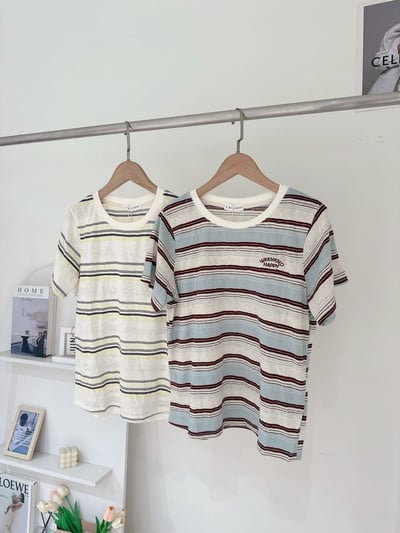 撞色條紋tee上衣8