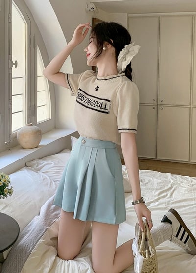 西裝百褶短裙褲3
